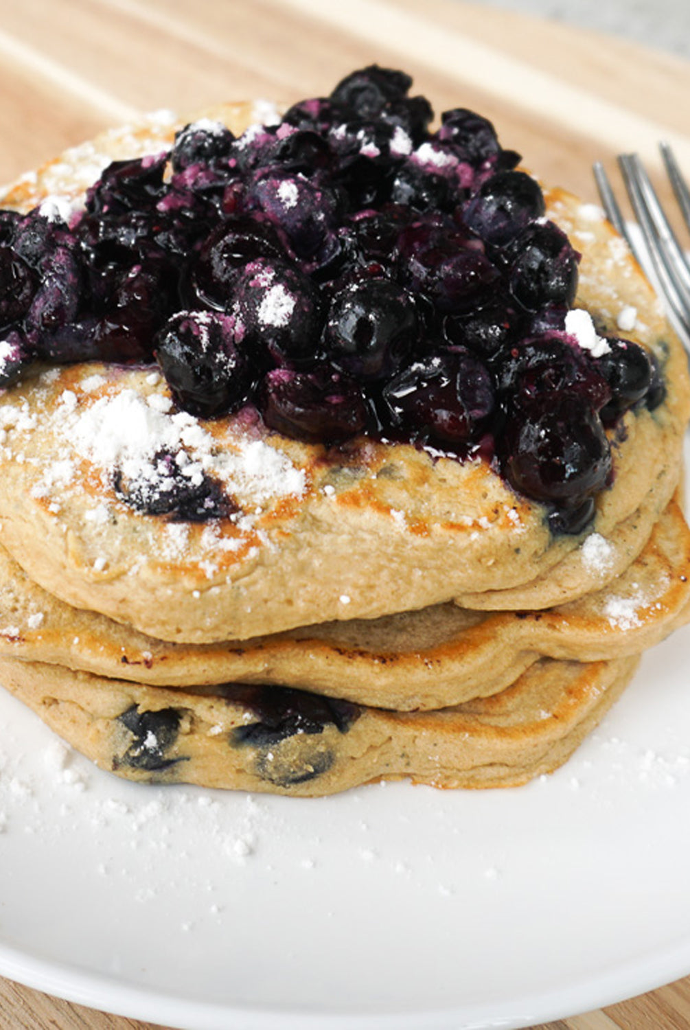 Blueberry Vanilla Protein Pancakes