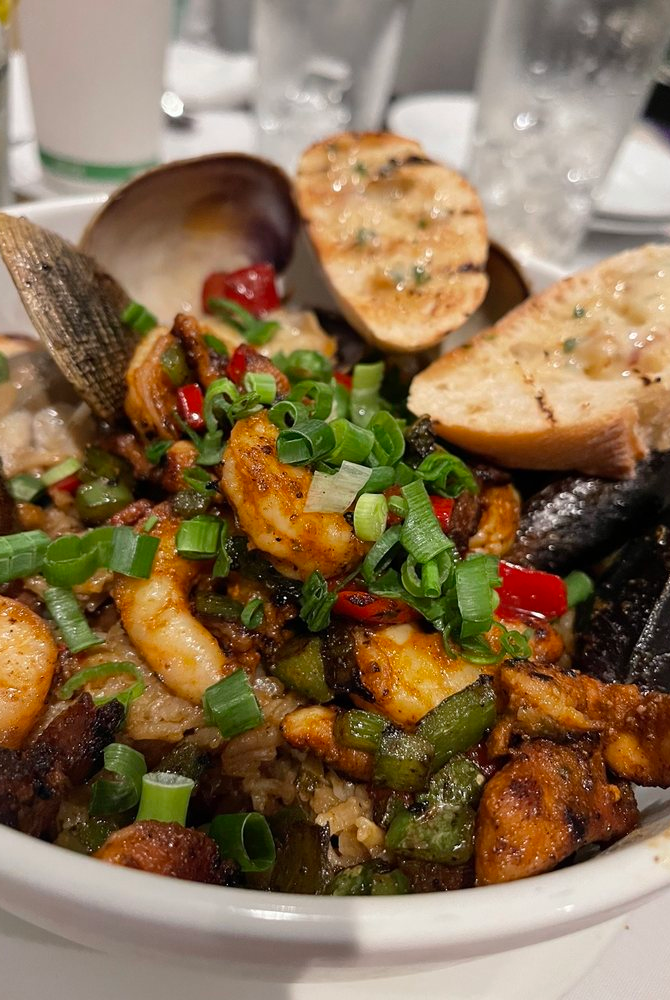 Bourbon Street's Seafood Jambalaya (photo credit to: Amber P. on Yelp)