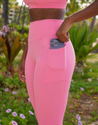 Love Fitness Effortless Pocket Leggings in the color pink