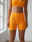 Effortless Ribbed Shorts Tangy in our new ecolove recycled material