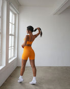 Effortless Ribbed Shorts Tangy in our new ecolove recycled material