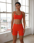Effortless Ribbed Shorts fiery