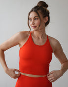 Love Fitness Moana Ribbed Crop Top Fiery
