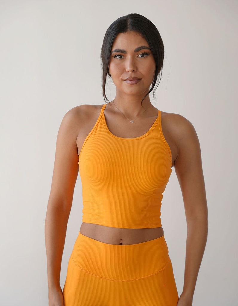 Moana Ribbed Crop Top Tangy made of ecolove recycled material