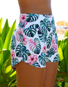 Love Fitness Pink Hibiscus and monstera print runners