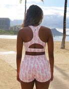 Love Fitness Kailani Sports Bra with a beautiful Pink Pineapple print