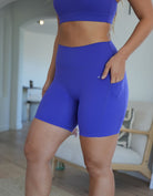 Effortless pocket biker shorts lavender