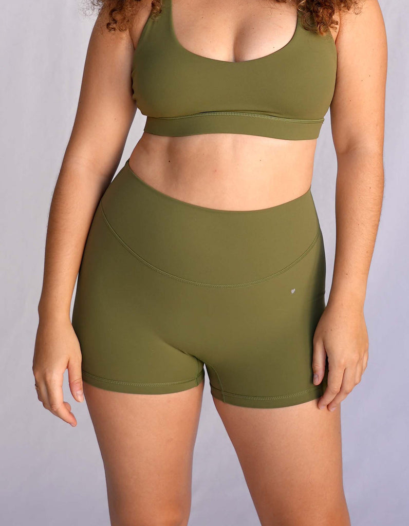 Love Fitness Effortless Shorts Olive Green