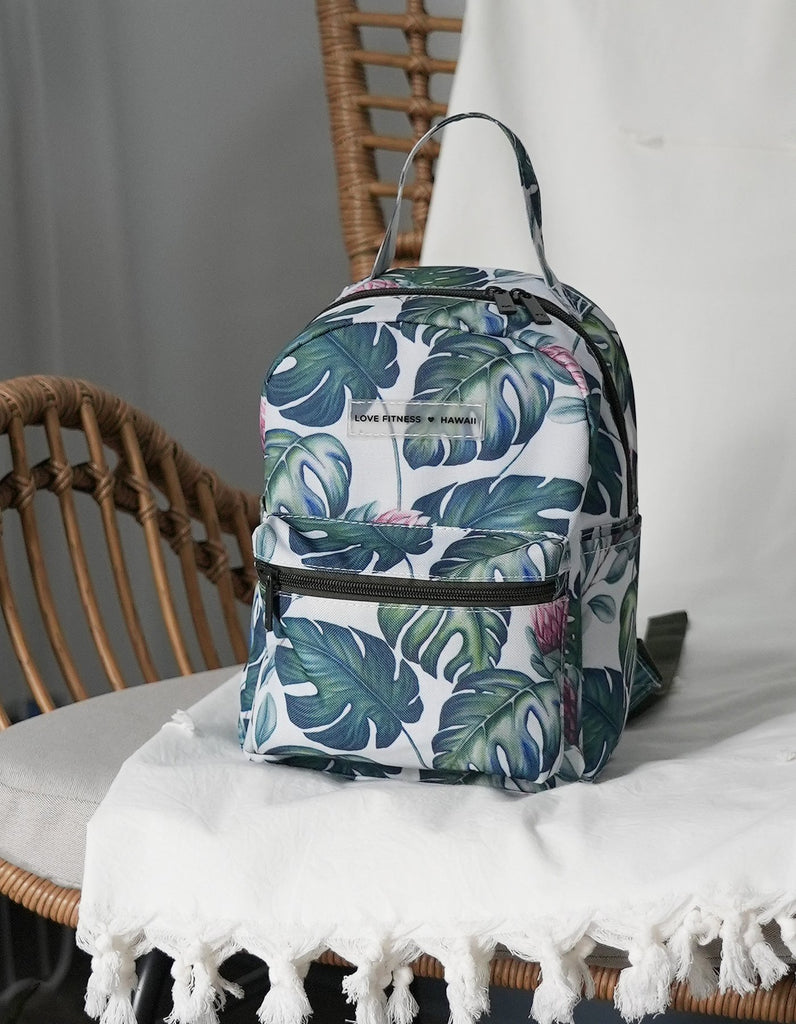 Love Fitness Monsteral Mini Back Pack with all over Monstera Print