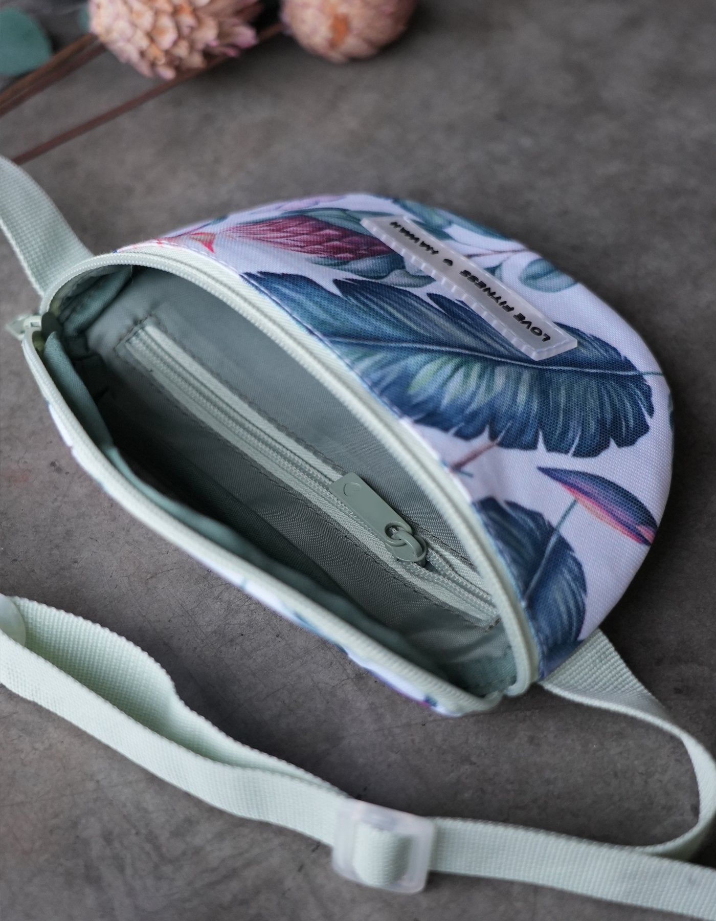 Love Fitness Tropical Paradise Fanny Pack. Sleek and beautiful design perfect for on the go