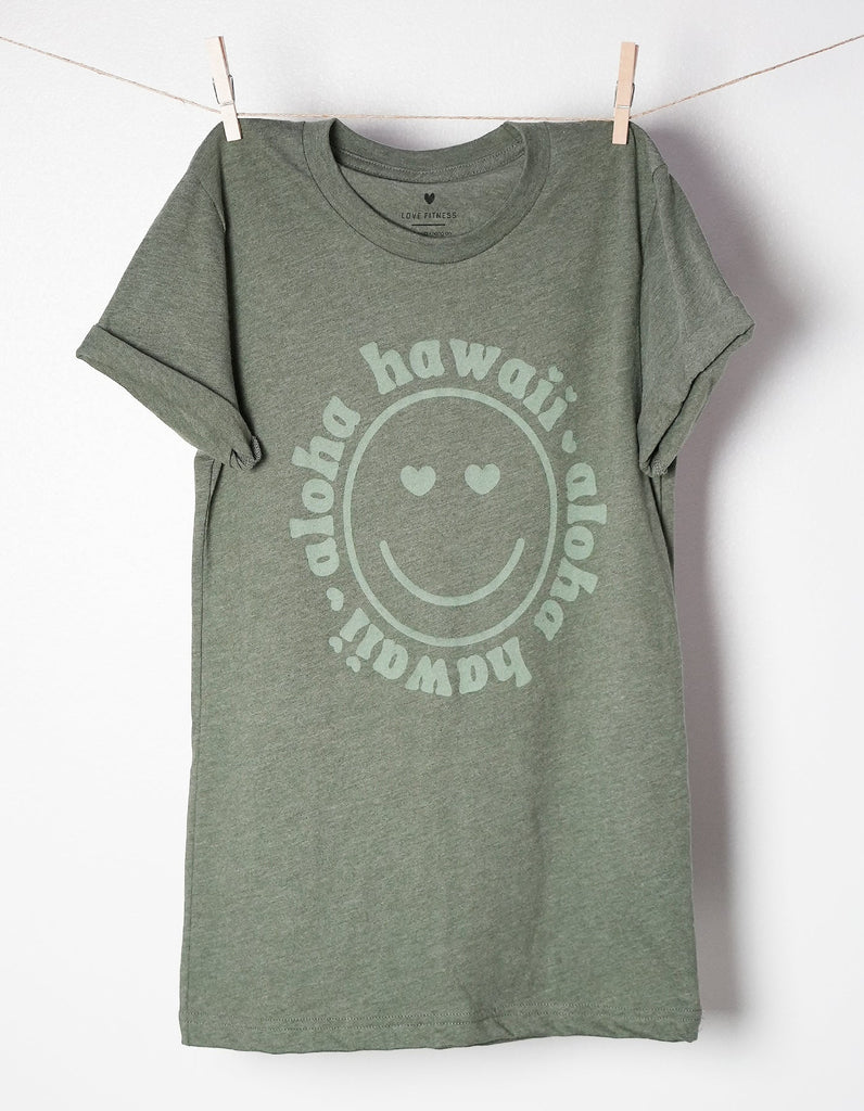 Love Fitness smiley military green tee