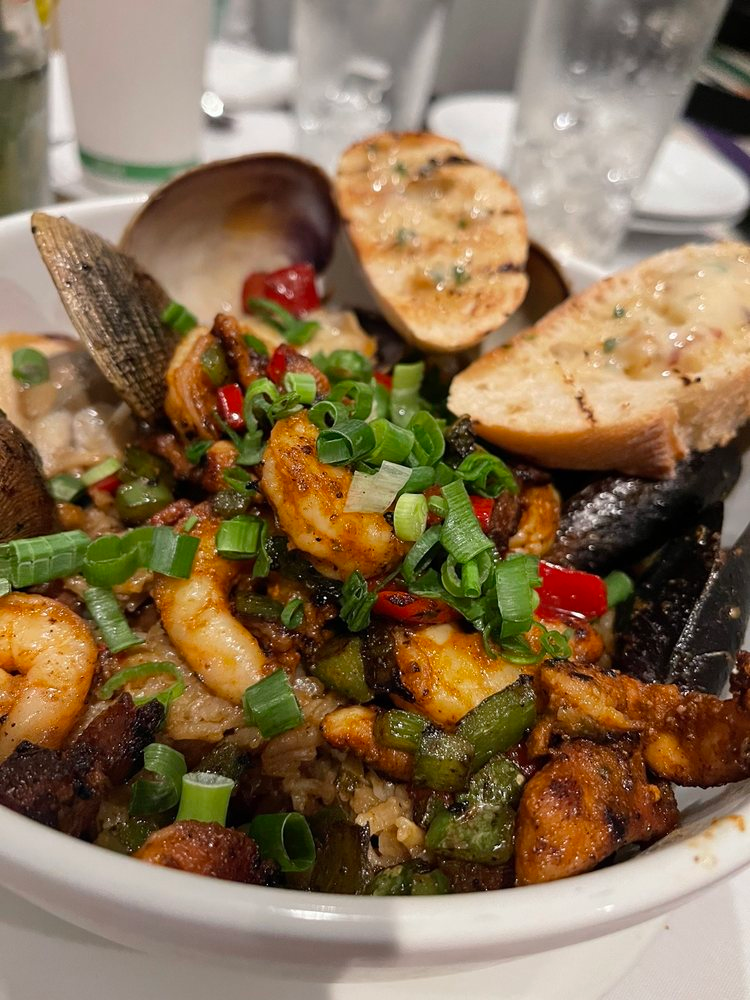 Bourbon Street's Seafood Jambalaya (photo credit to: Amber P. on Yelp)