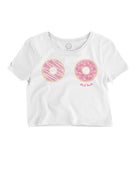 DONUT TOUCH! White Cropped Tee