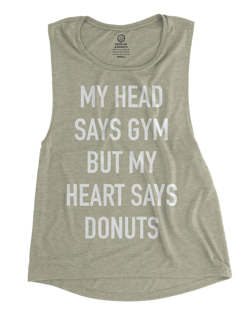 Gym vs. Donuts - Heather Stone Muscle Tank