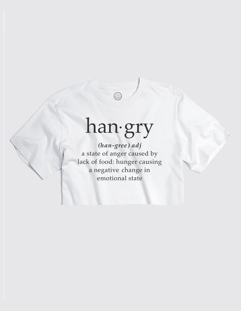 HANGRY! White Cropped Tee