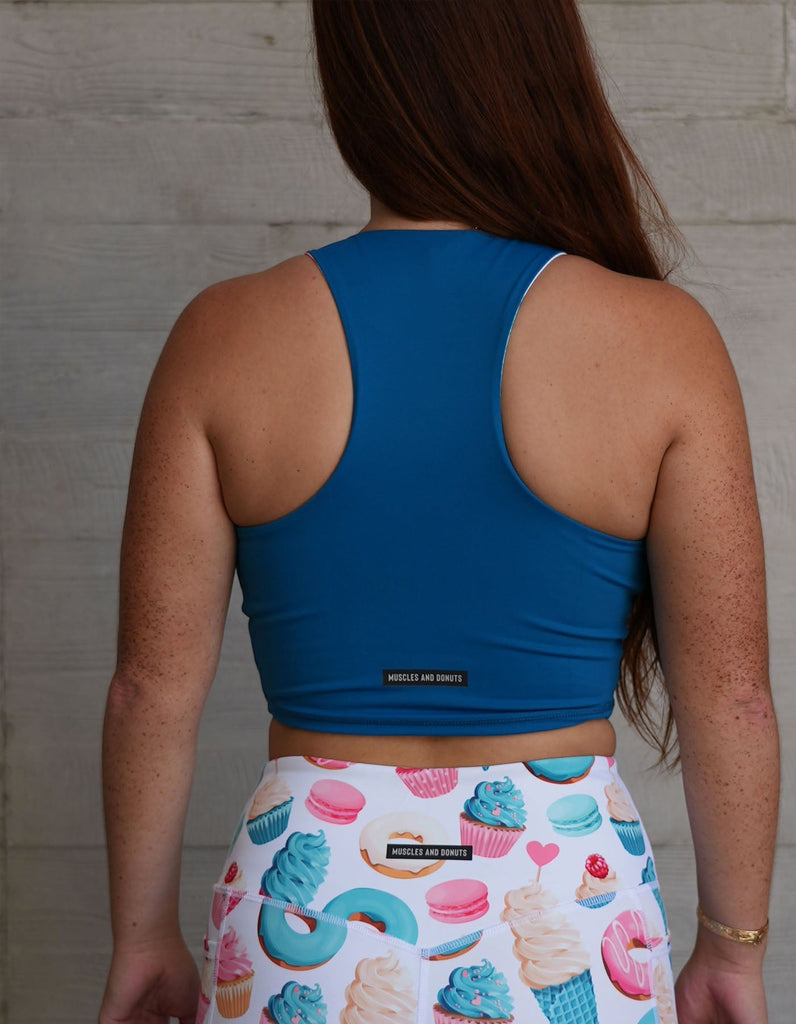 Sweet Dreams Reversible Crop - White/Blue