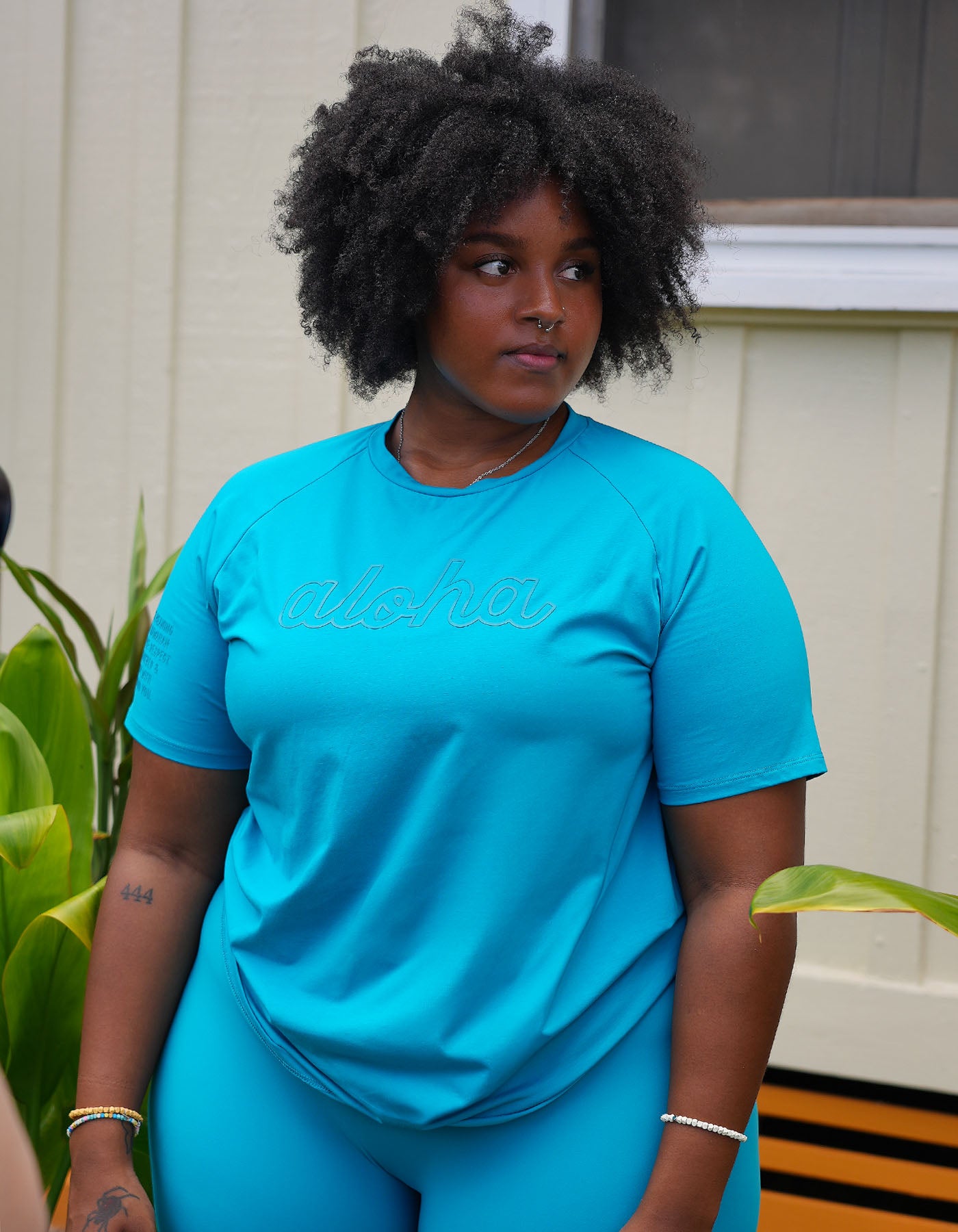 Love Fitness Aloha Tee in the color sweet tart
