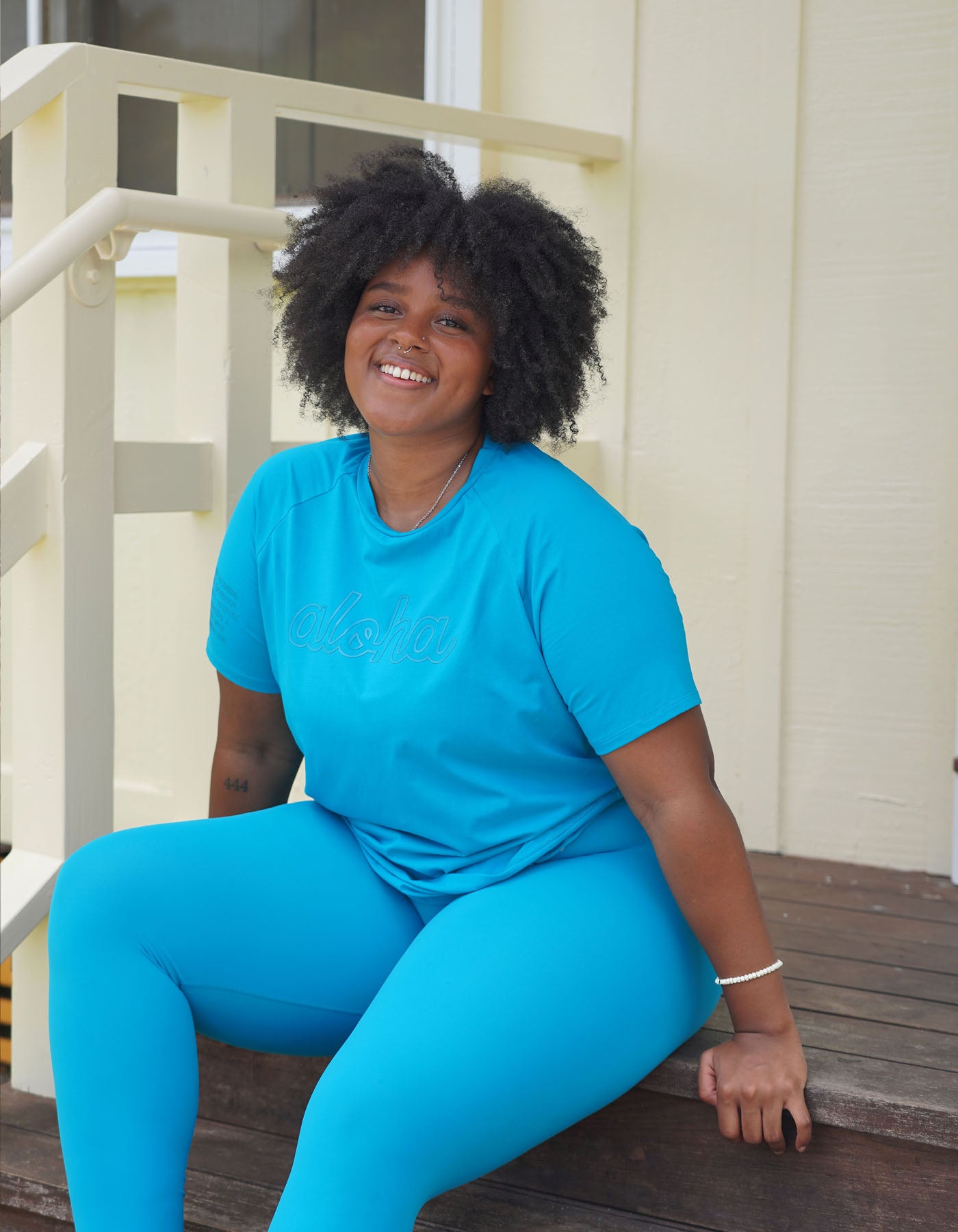 Love Fitness Aloha Tee in the color sweet tart