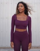 love fitness dreamy ribbed crop longsleeve lullaberry