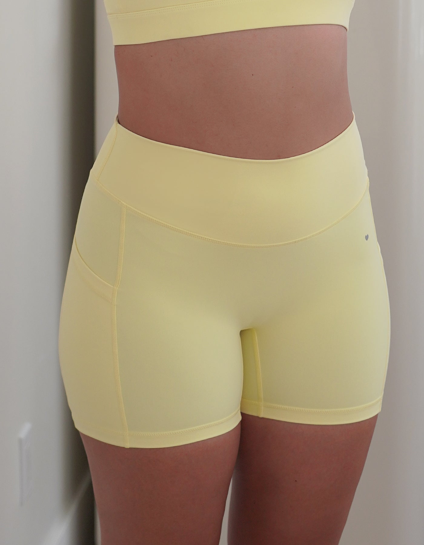Love fitness effortless pocket biker shorts sunshine