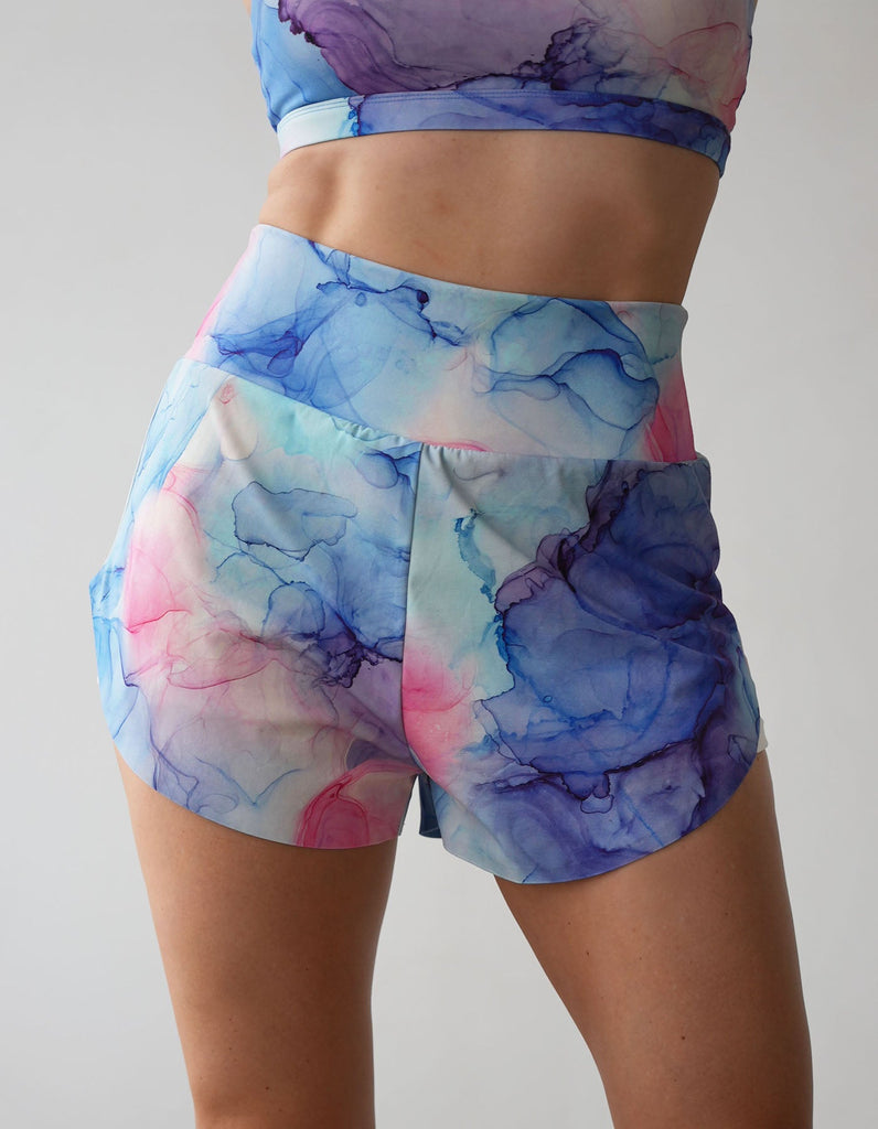 Love Fitness Breeze Runners in a beautiful vibrate watercolor print
