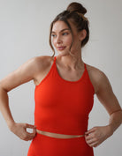 Love Fitness Moana Ribbed Crop Top Fiery