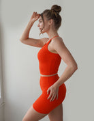 Love Fitness Moana Ribbed Crop Top Fiery