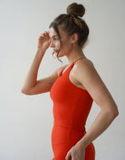 Love Fitness Moana Ribbed Crop Top Fiery