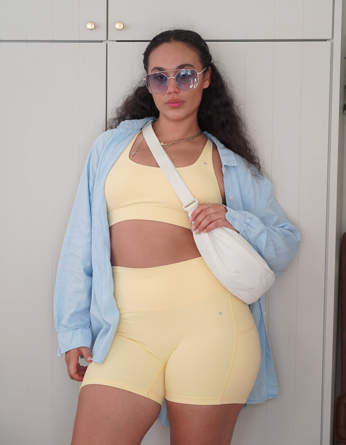 Love fitness effortless pocket biker shorts sunshine
