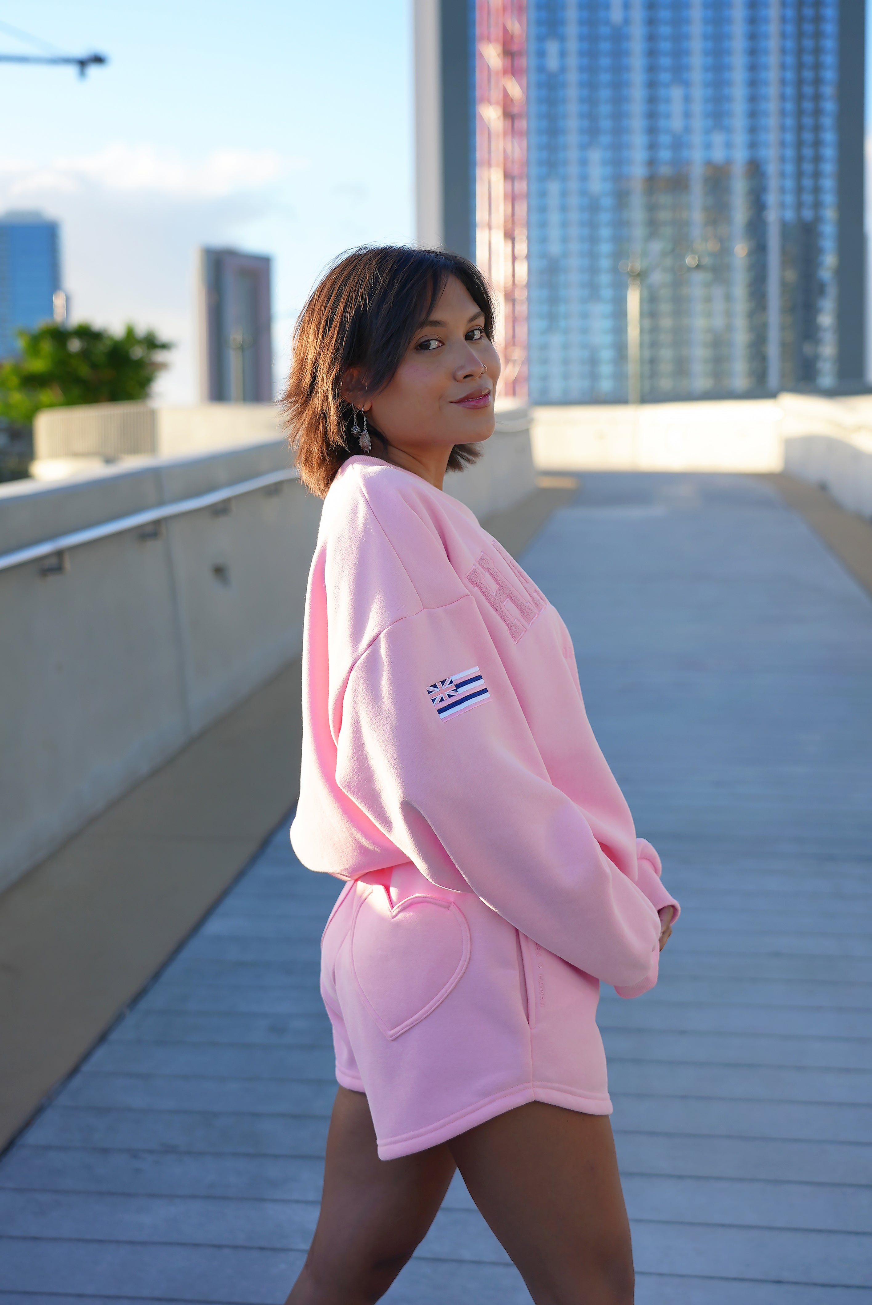 【Lサイズ】HEART ALOHA SHORTS Sweet Heart Sweat Shorts - Strawberry Cream – Love Fitness Apparel