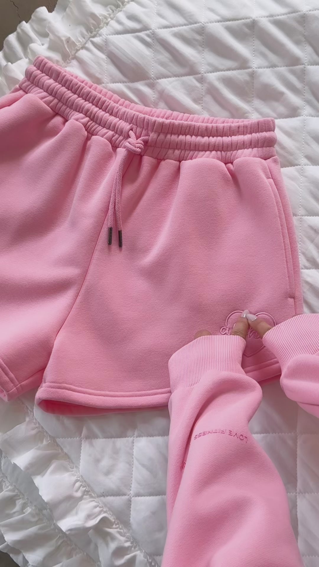 Sweet Heart Sweat Shorts - Strawberry Cream – Love Fitness Apparel