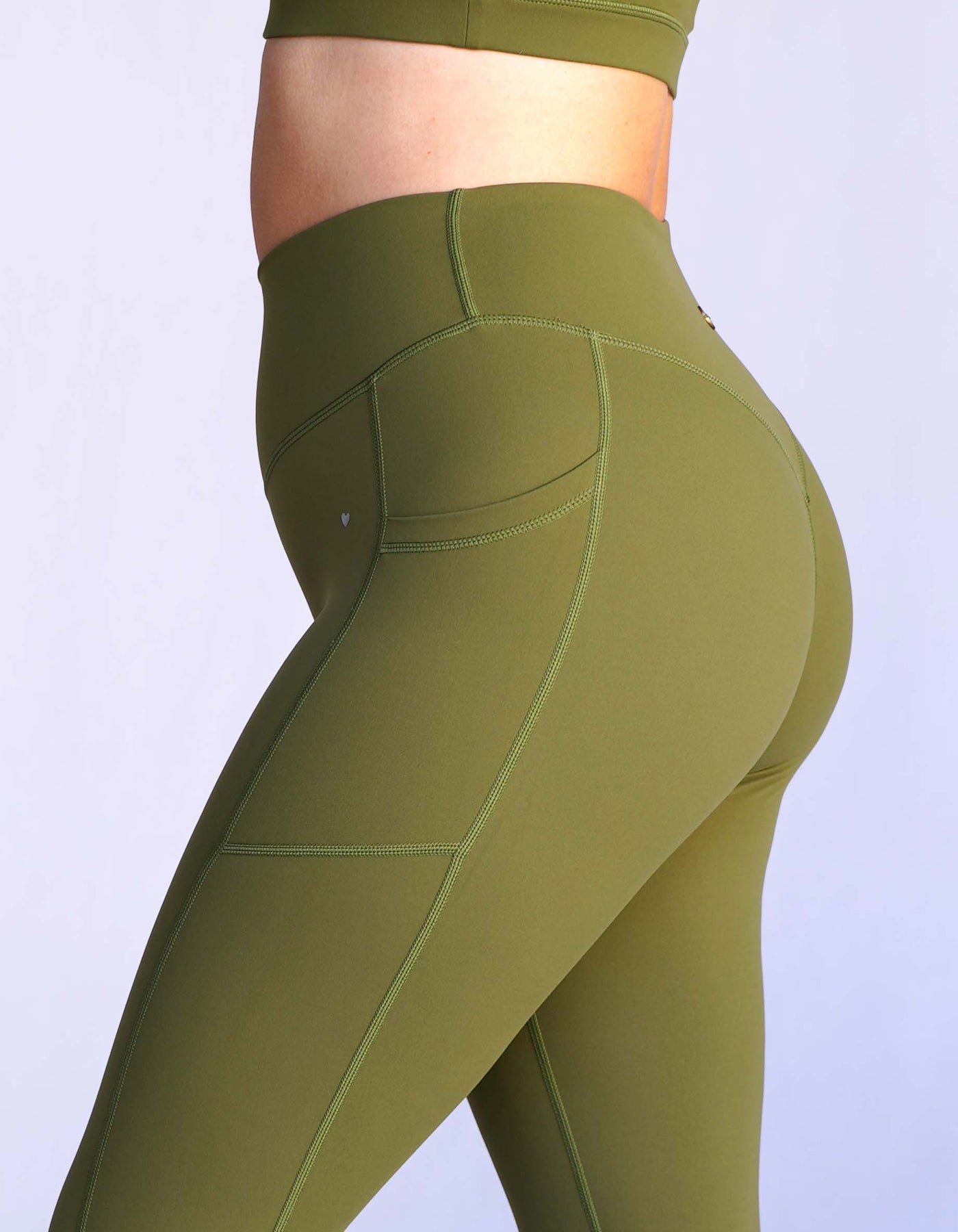 Buy WEEKEND WORKOUT HUGGED FIT OLIVE GREEN YOGA PANTS for Women