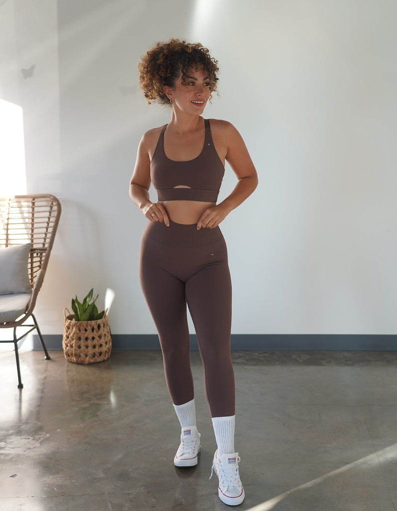 Love Fitness Apparel Essential Leggings Activewear Brown Leggings