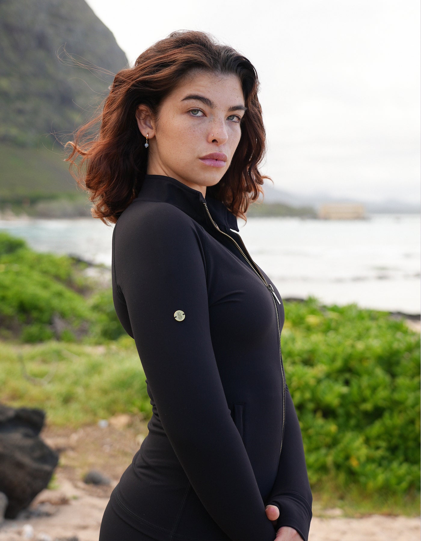 Love Fitness Apparel Impact Jacket activewear black with zipper pockets