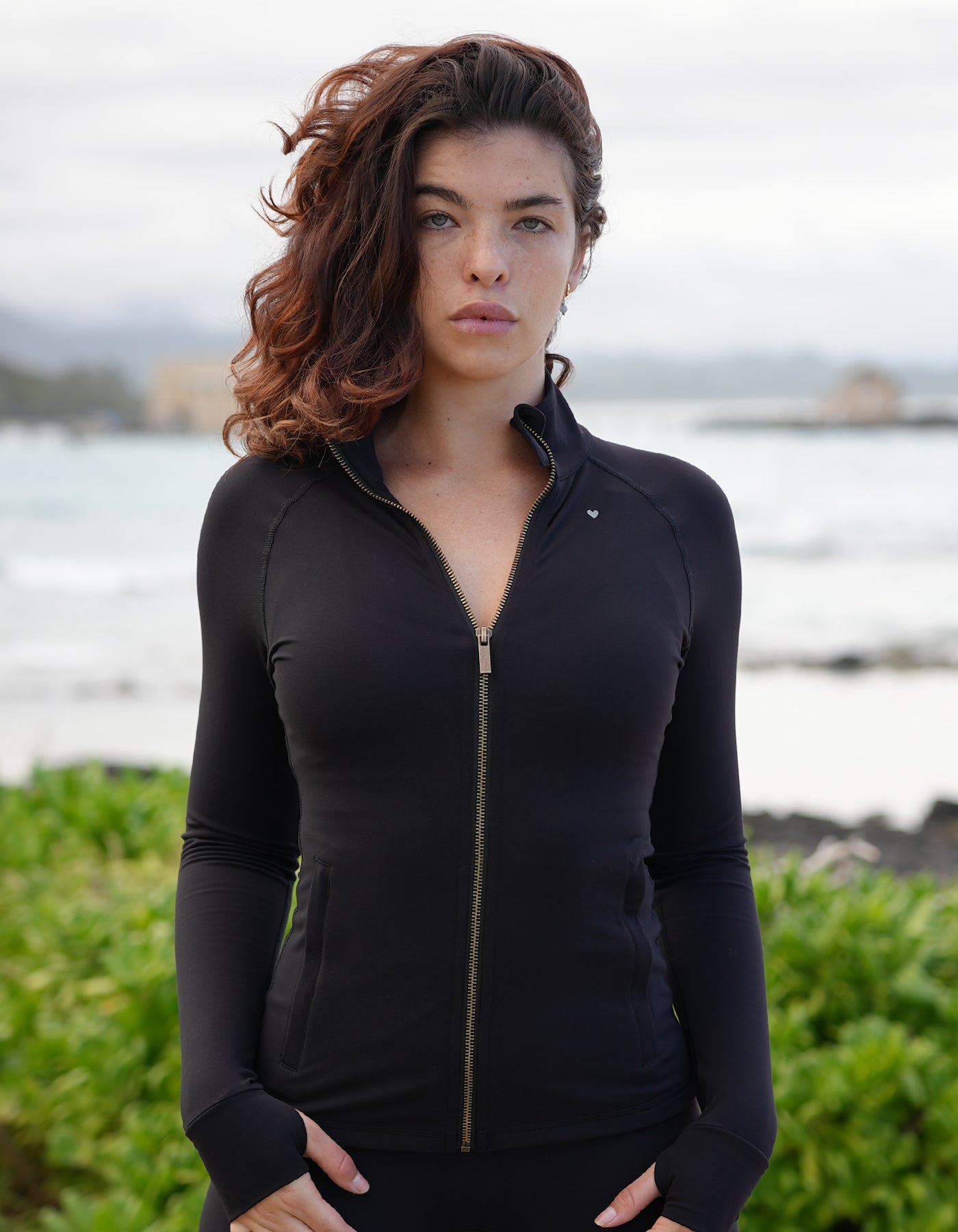 Love Fitness Apparel Impact Jacket activewear black with zipper pockets