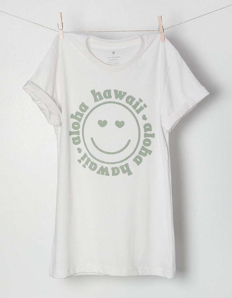 Love Fitness Smily Recycled tee white