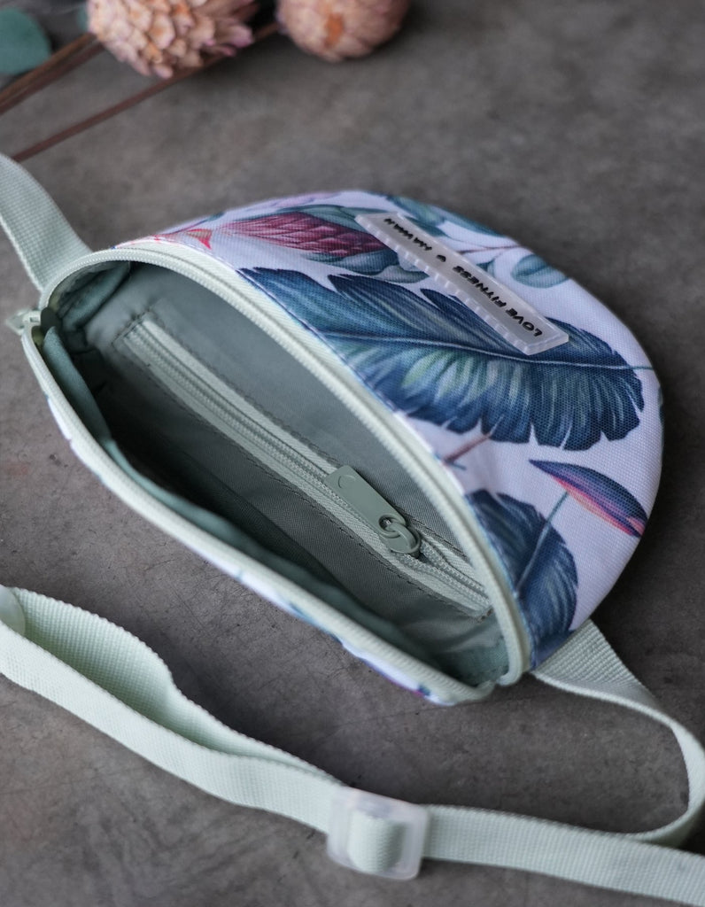 Love Fitness Tropical Paradise Fanny Pack. Sleek and beautiful design perfect for on the go 