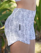 Love Fitness Apparel White Pineapple Runners Pineapple running shorts spandex shorts love fitness