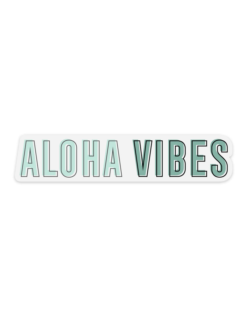 Teal Aloha Vibes Outline - Sticker