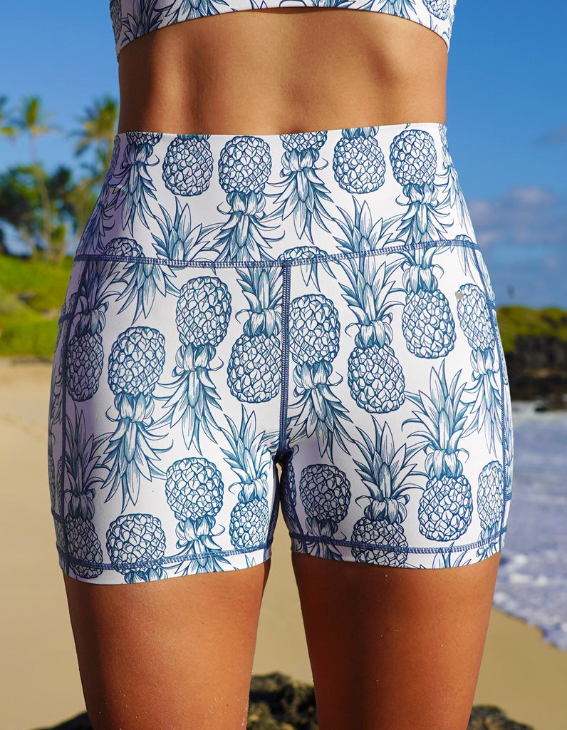 Teal Pineapple Pocket Shorts