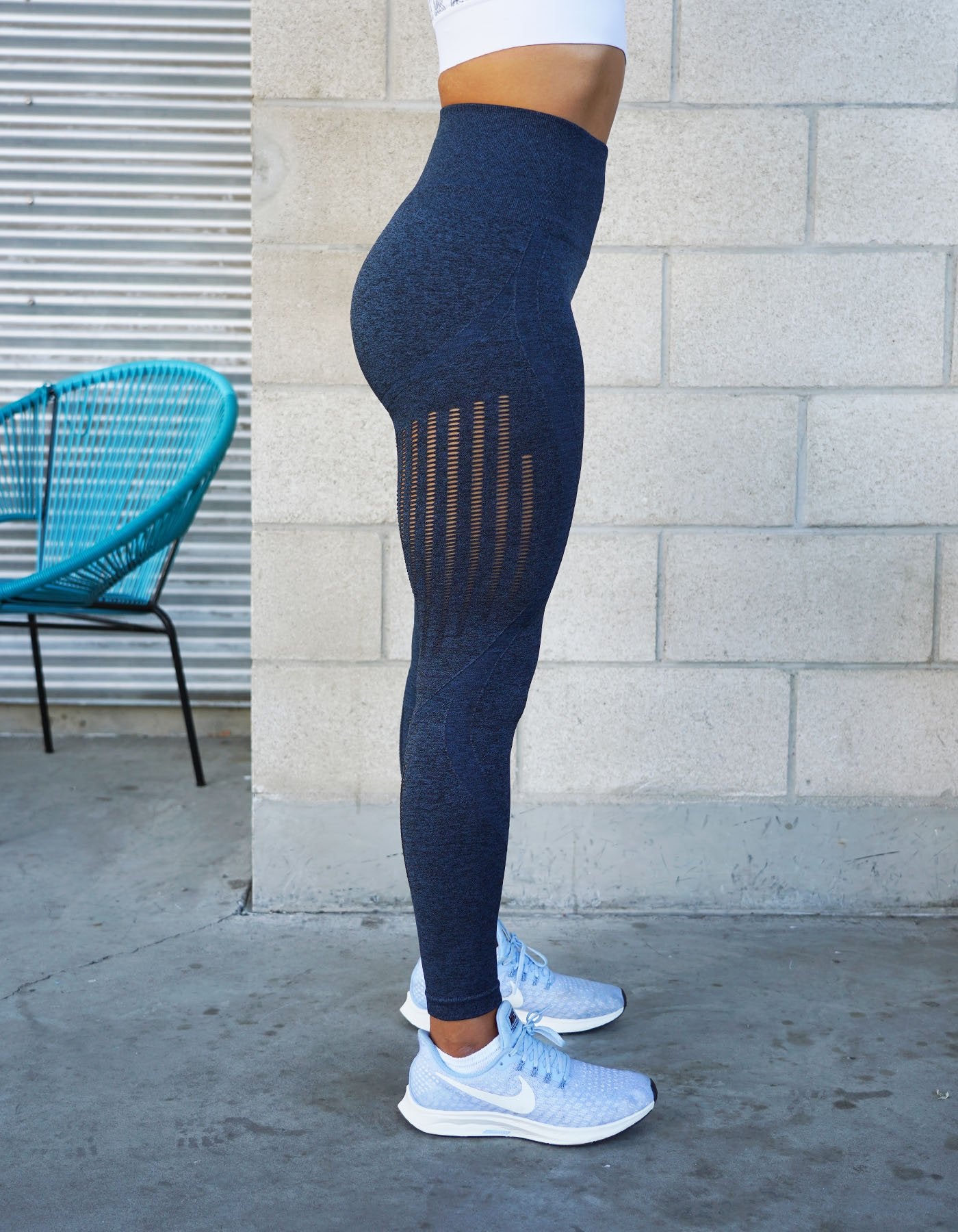 Ribbed Seamless Leggings Royal Blue – Conquer Performance Wear
