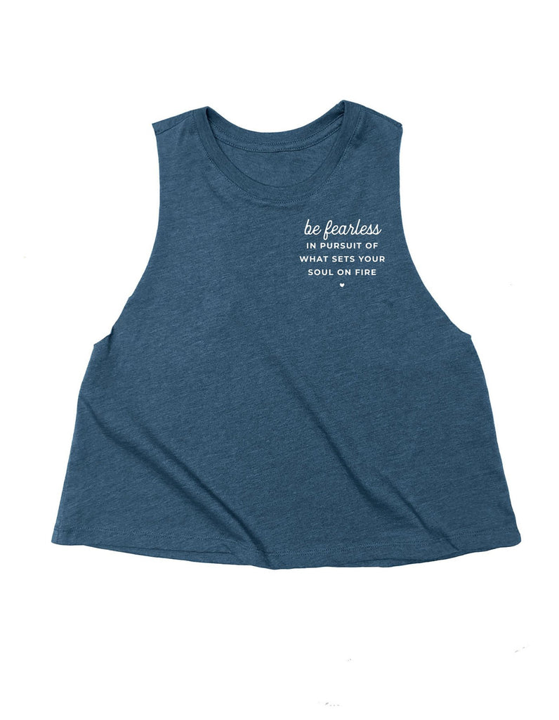 Always Be Fearless - Navy Blue Crop Tank