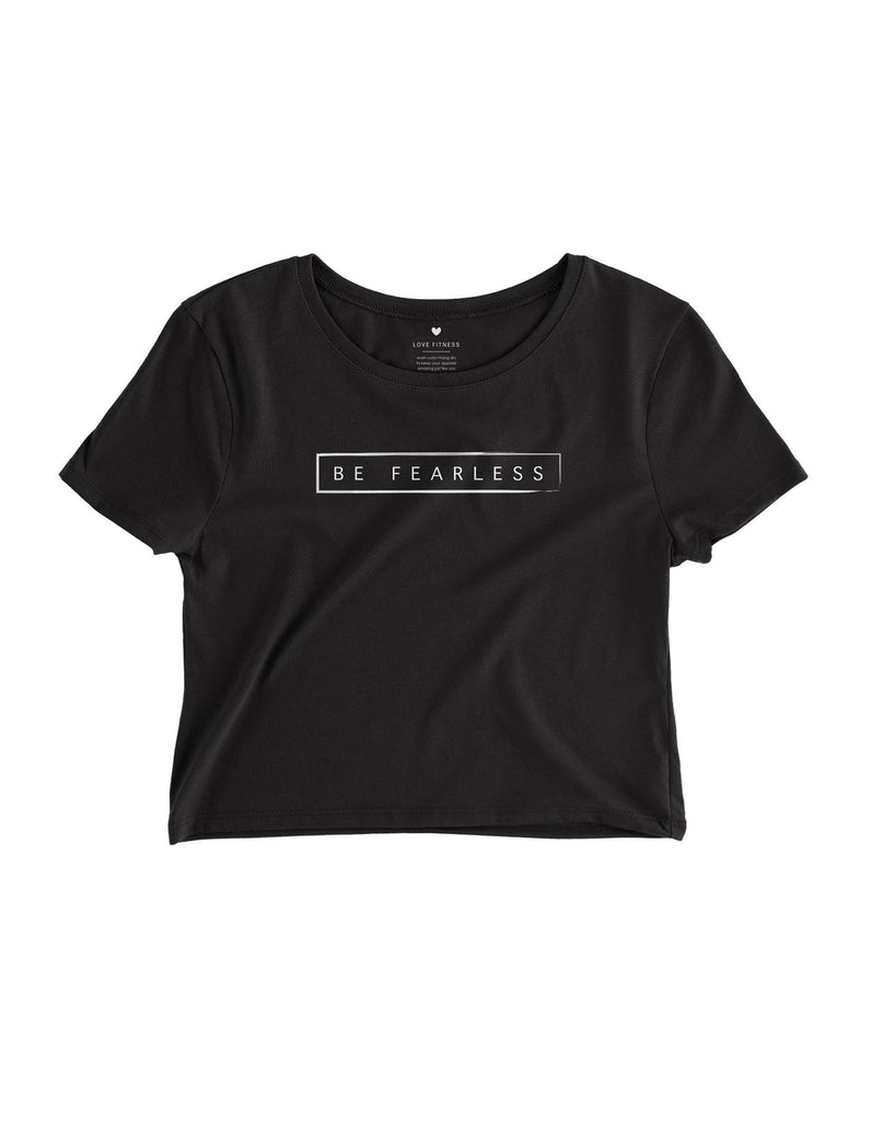 Love Fitness Apparel Black Be Fearless crop top cropped t-shirt Hawaii