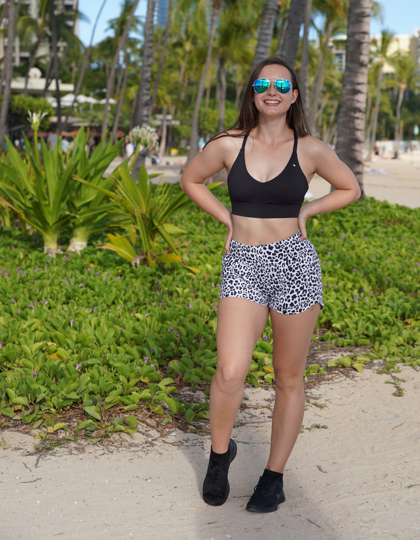 Love Fitness Leopard shorts leopard runners running shorts leopard print Hawaii