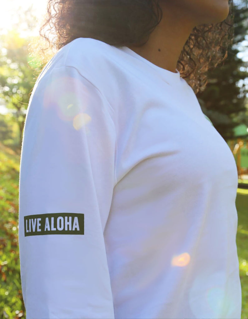 love fitness apparel live aloha hawaii long sleeve shirt palm tree 