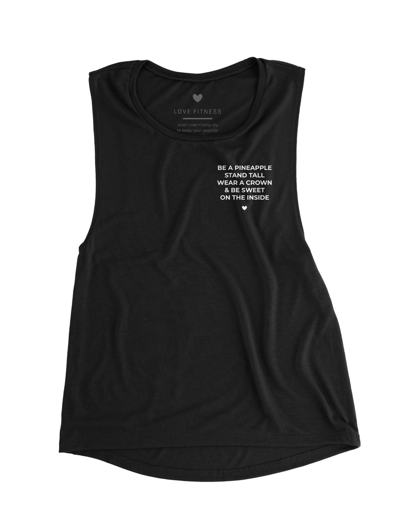 Be a Pineapple - Black Muscle Tank